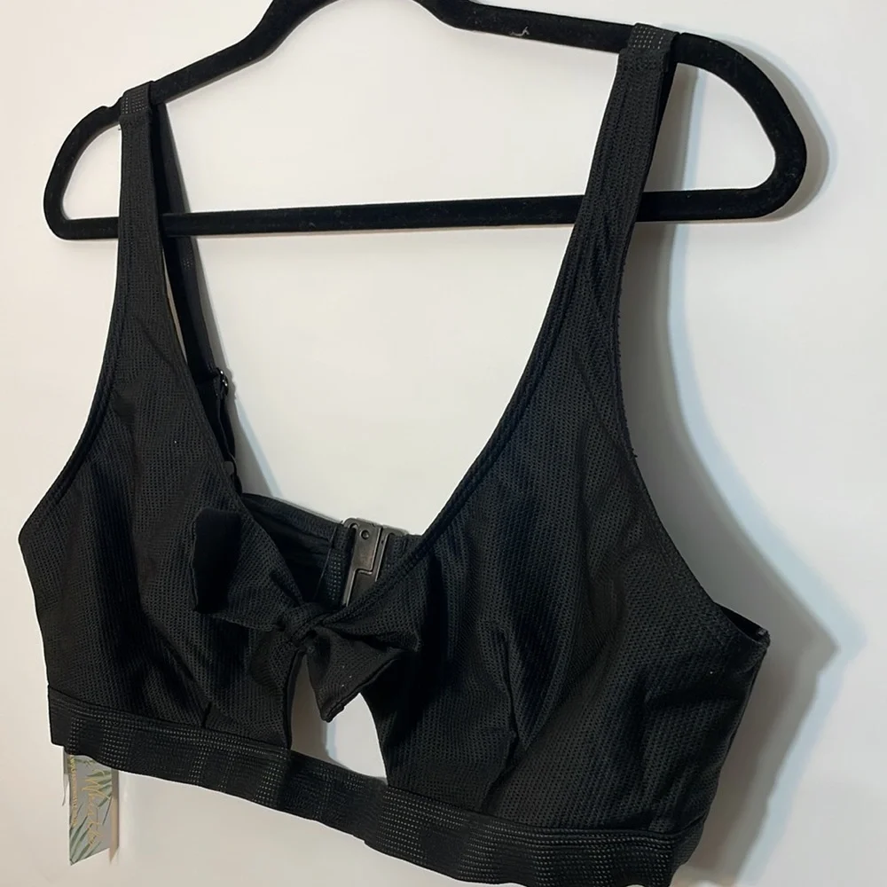 Asos Curve 16 Wolf and whistle exclusive bunny tie cut out swim top bikini